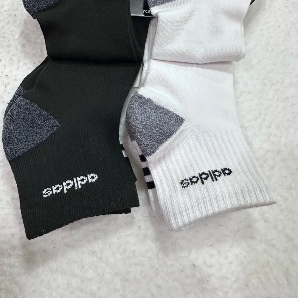 Adidas Youth Black and White Athletic Socks